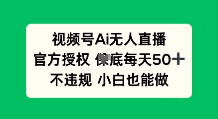视频号AI无人直播，官方授权  每天50+，不违规 小白也能做-轻创终点站